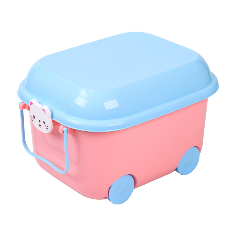 子供のおもちゃの積み木収納ボックス家庭用バスケットプラスチックスナックボックスベビー蓋付きかわいい漫画の収納ボックス|undefined