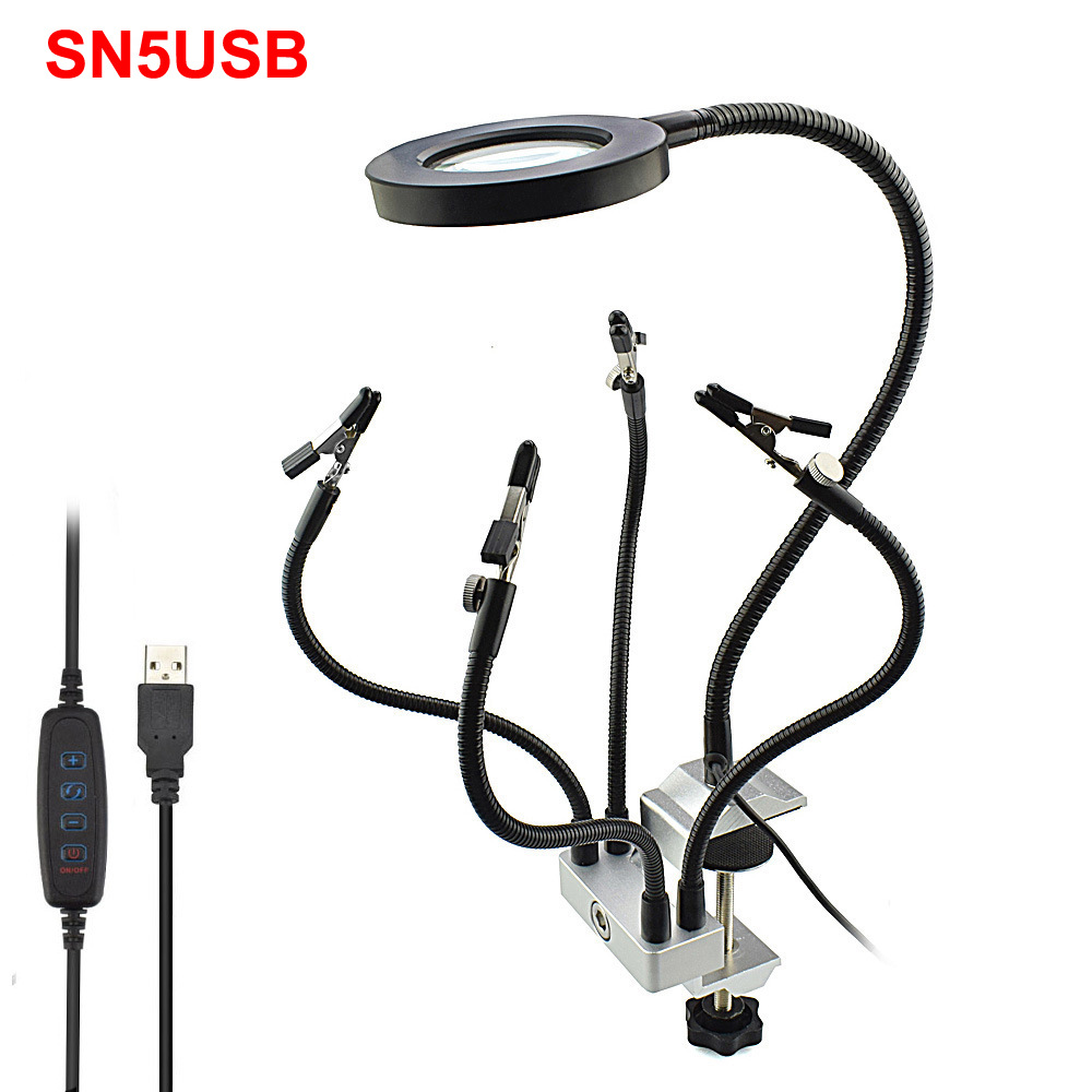 Supply LED lamp magnifying glass repair lamp, 360 degree lamp hardware repair tools, circuit board welding auxiliary tools