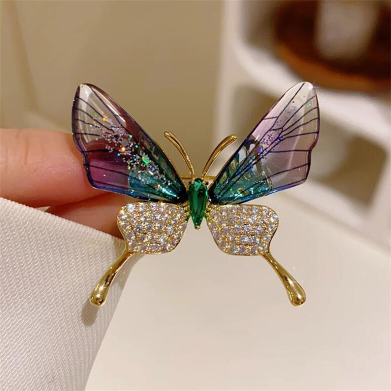 Glam Shiny Pin Butterfly Alloy Plating Inlay Artificial Pearls Rhinestones Unisex Brooches display picture 9