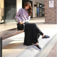 25新款莫代尔假两件纱雪纺裙裤舞蹈大摆半身裙九分打底裙小脚裤