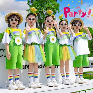 六一儿童啦啦队演出服小学生运动会开幕式幼儿园班服背带裤表演服