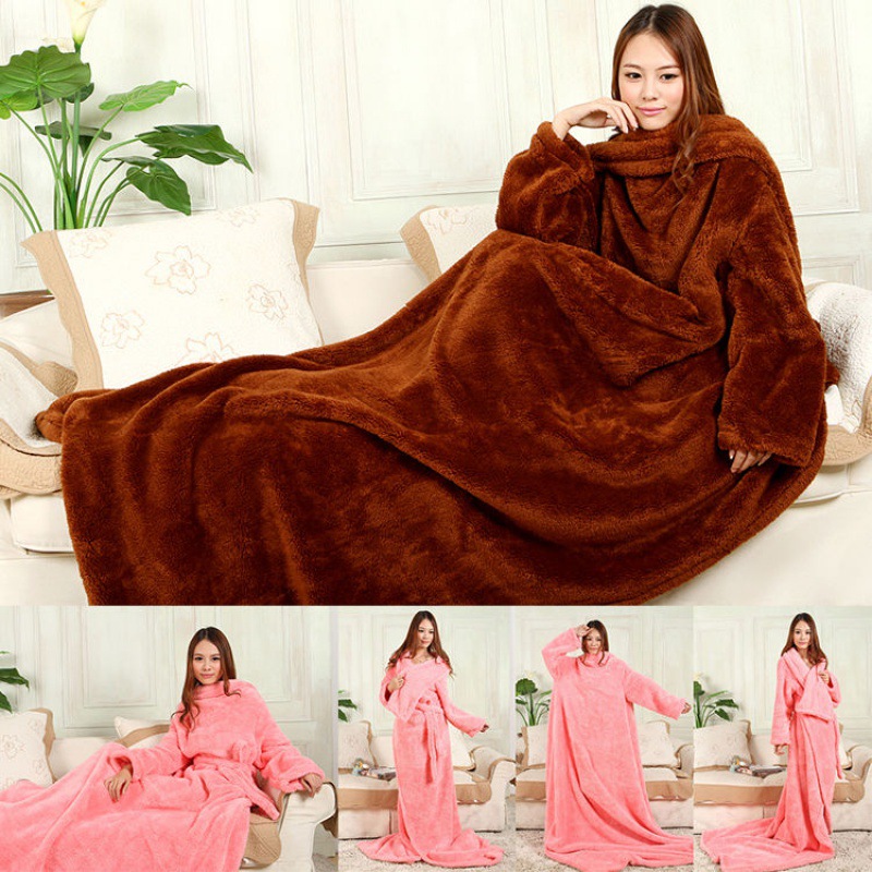 Lazy Blanket thickening Autumn and winter Multipurpose keep warm Coral sofa television Blanket quilt Independent