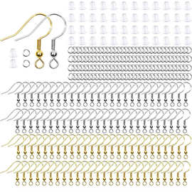 120PC 925钢印镀银仿金耳钩 耳塞配件 DIY手工耳饰材料 耳环配件