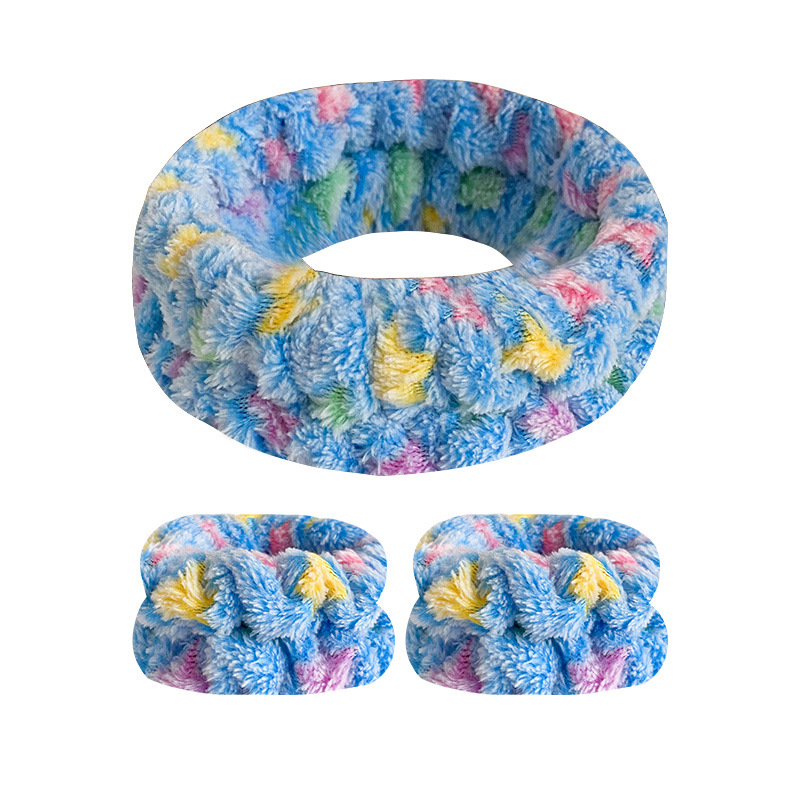 Patrón de tigre europeo y americano arco banda de pelo correa de muñeca traje de lavado de cara de las mujeres diadema estrellado cielo impreso diadema correa de muñeca absorbente