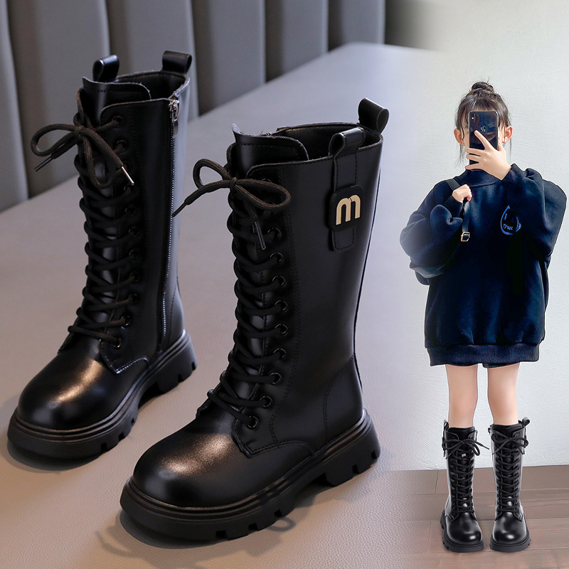 Insulated winter children's keep warm high boots English style