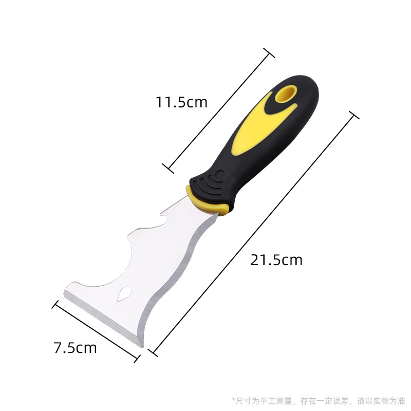 Hoja de limpieza nueve en uno, cuchillo de piso, cuchillo de cenizas de aceite de acero inoxidable, raspador de cenizas de engrosamiento multifuncional, venta al por mayor transfronteriza