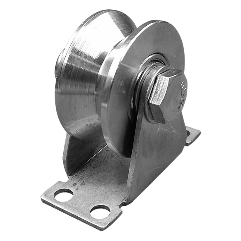 Polea Fija con Rodamiento de Acero Inoxidable Ranura H/V/U para Puertas Corredizas y Rieles