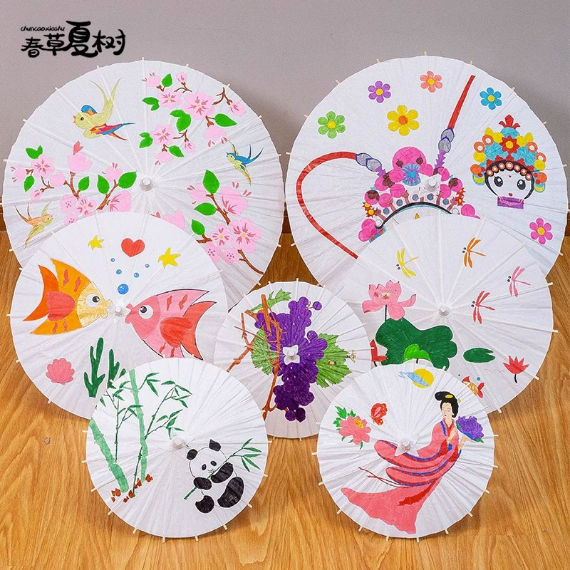 DIY ручная роспись узор масляной бумаги Зонт детский сад детский ручная роспись Зонт Материал граффити маленький Зонт антикварный реквизит