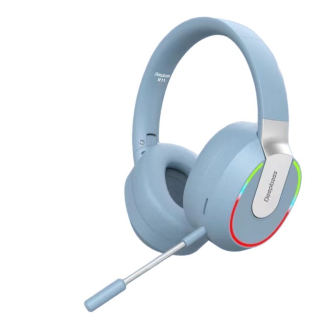 Sınır ötesi yeni kablosuz oyun Bluetooth kulaklığı, ağır bas ve mikrofonlu kulak üstü düşük gecikmeli kulaklık R11 - 6