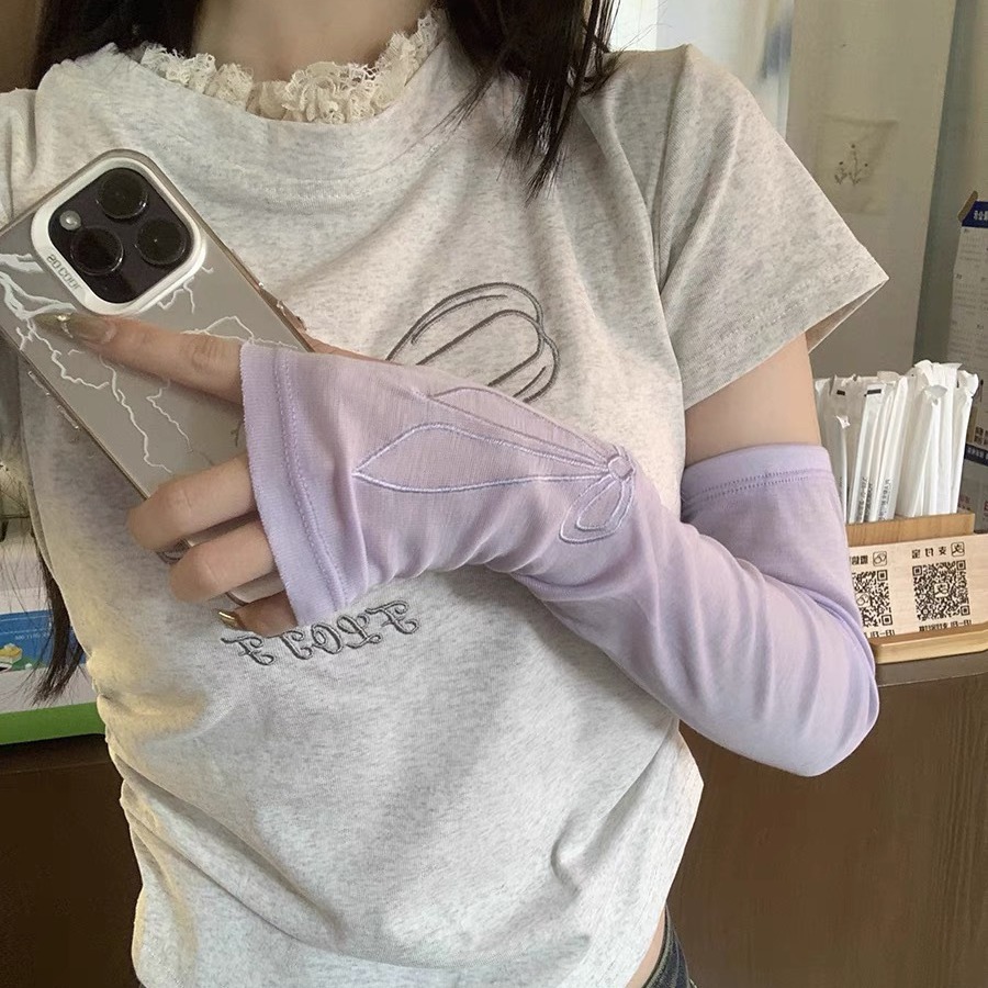 熱銷新款夏季親膚柔軟軟糯防曬有彈性寬鬆冰袖女生戶外開車袖套