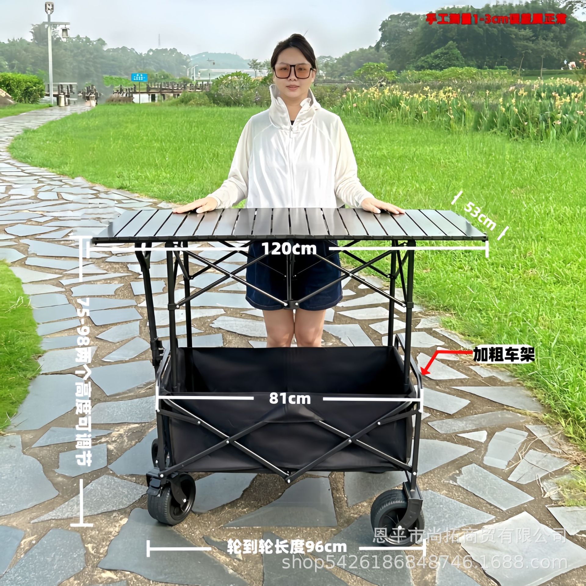 Carro de Campamento Plegable de Metal para Camping y Exteriores