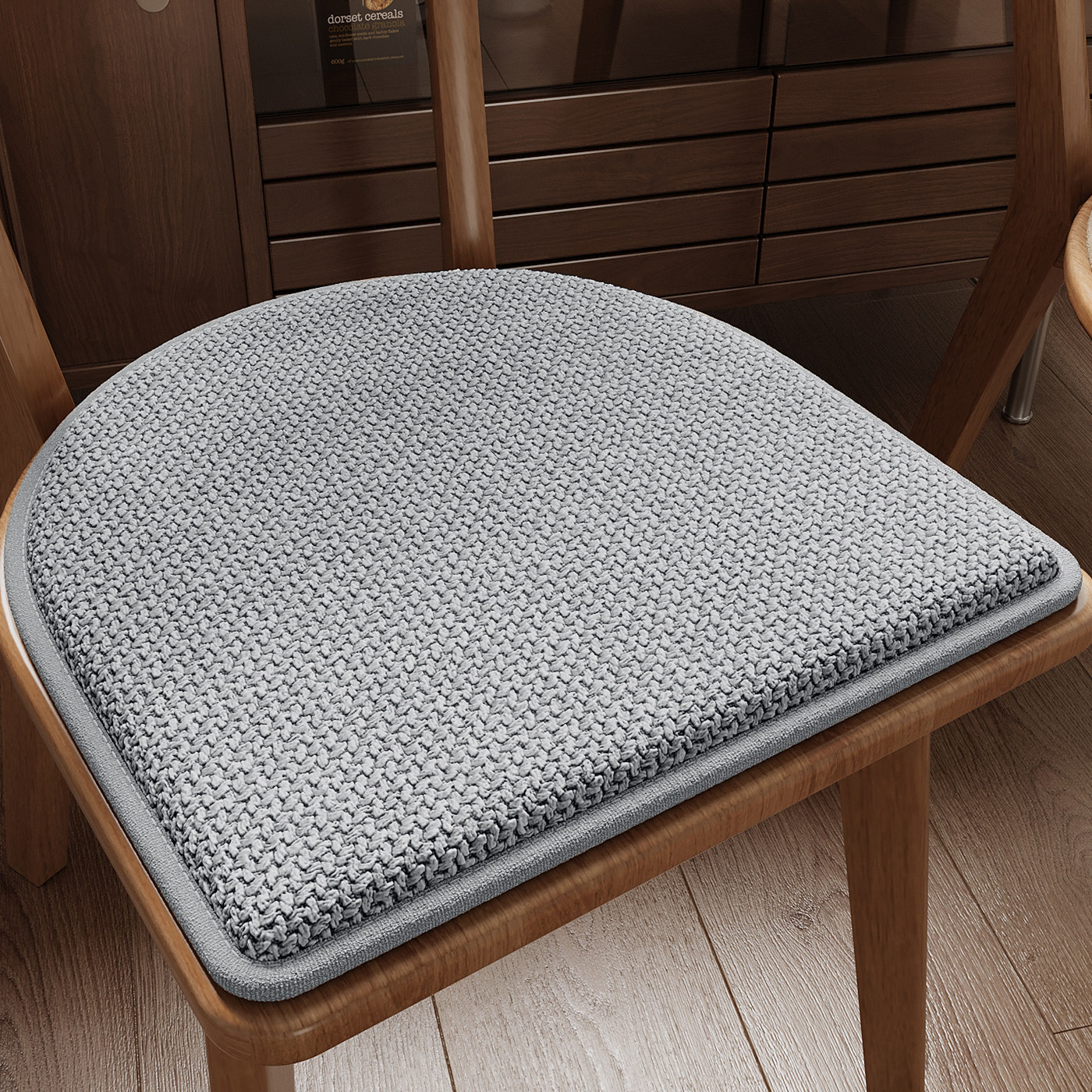 Cojín de silla de algodón y lino Cojín de silla de comedor en forma de herradura Cojín de mesa de comedor Cojín de taburete Cojín de asiento antideslizante Cojín de trasero sedentario Four Seasons Universal image 9