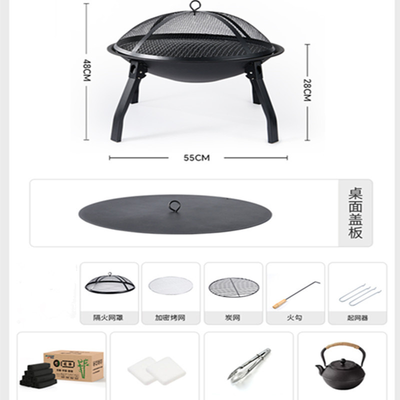 Estufa portátil té cocina hogar interior barbacoa estufa al aire libre barbacoa de carbono parrilla Mesa carbón fuego calefacción y hornear brasero conjunto completo