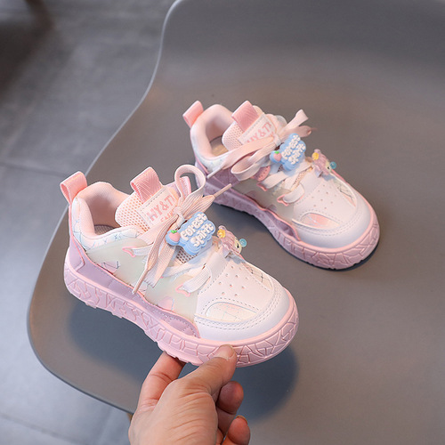 春季新款皮面儿童单鞋时尚百搭运动鞋休闲跑步鞋防滑学生鞋女