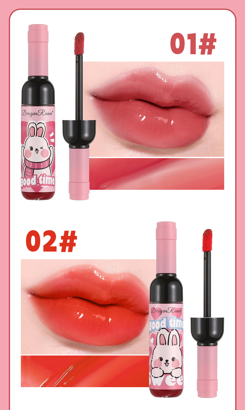 23g Weight Lip Glaze Type Of Cosmetics Contains Liquid Ingredient Lip Glaze Material Rabbit Pattern Rabbit Lip Glaze Lip Glaze Beauty & Health 4