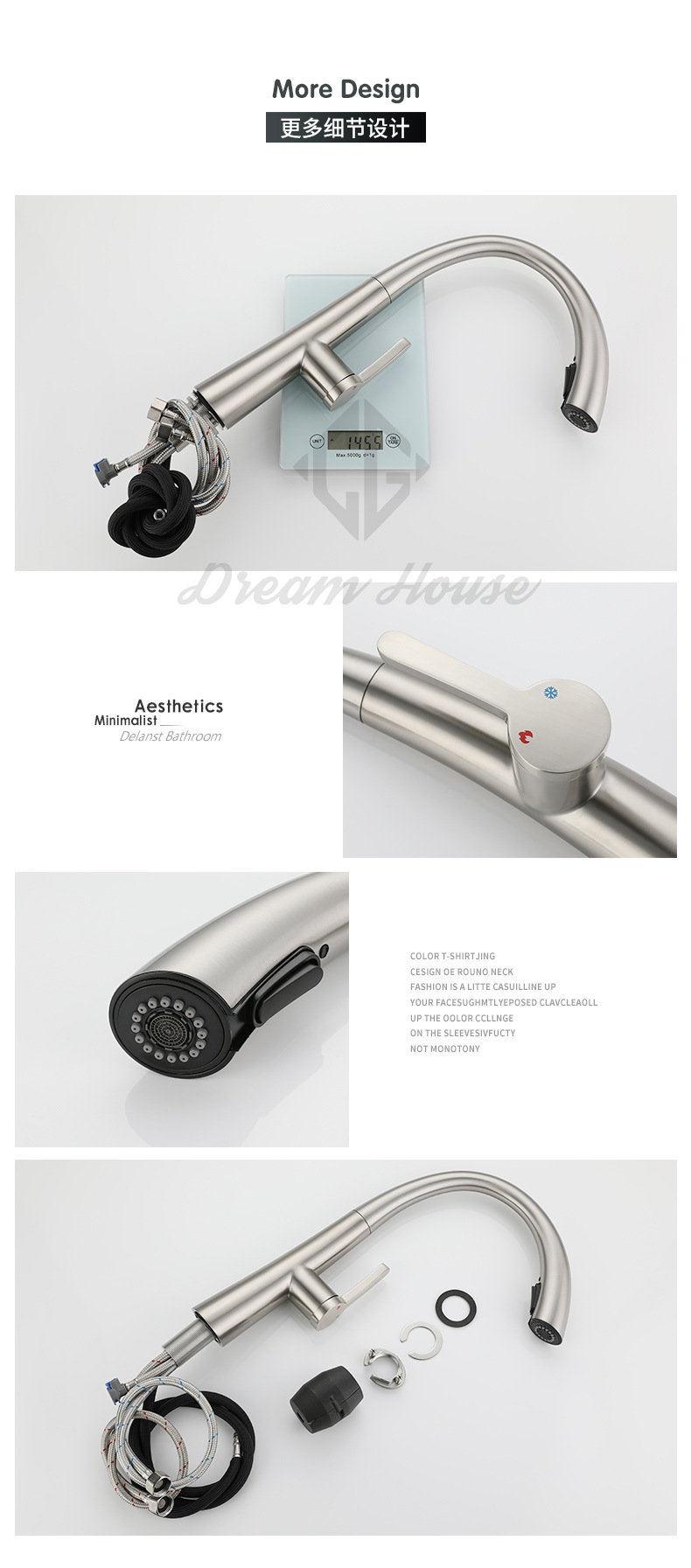The designer's same style faucet kitchen pull-out faucet, all-copper dual-mode water outlet, 304 stainless steel cold and hot water undefined