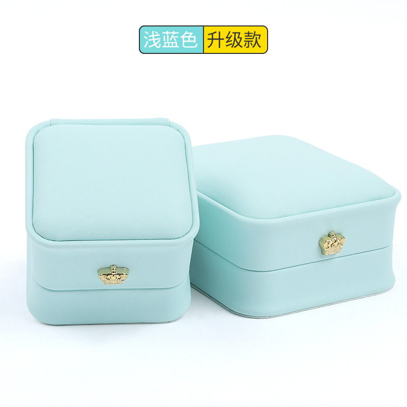 PU レザークラウンウエストリングボックスジュエリー包装ボックスパールボックススポット卸売ジュエリーブレスレットボックスネックレスギフトボックス|undefined