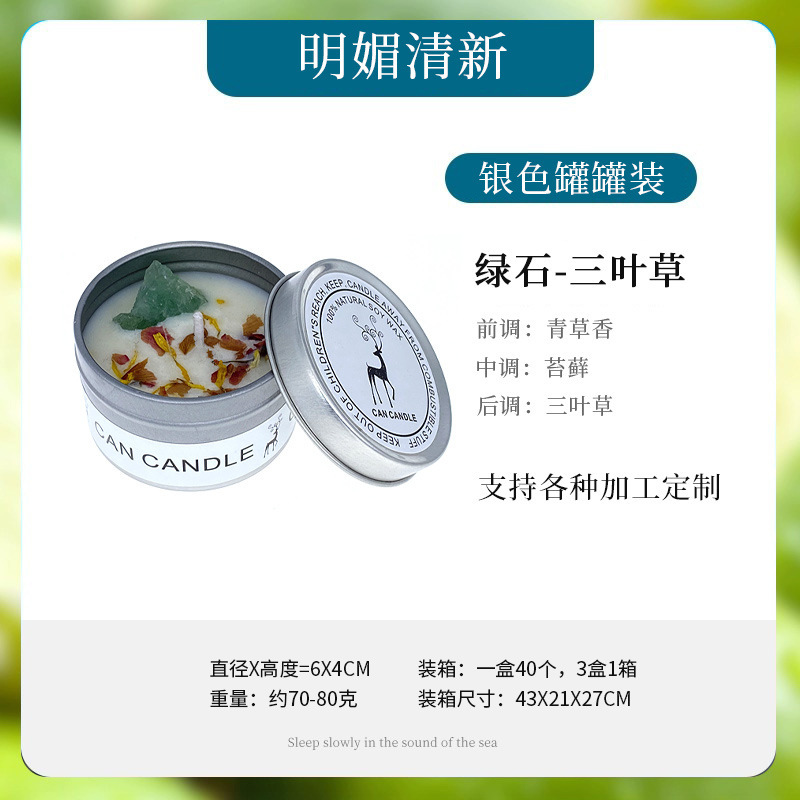 Velas de fragancia de cristal de hierro de plata vela de flores secas vela de regalo de bodas hotel vela transfronteriza