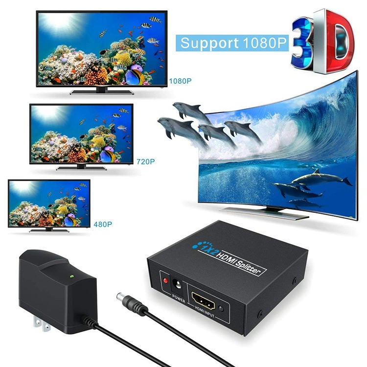 HDMI-разветвитель 1→2, HDMI сплиттер 1.4, 1080P, 3D