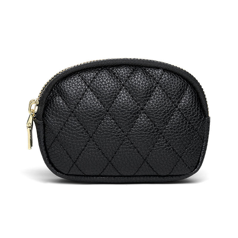 Nuevo portátil mini billetera de niñas, coche de diamante, costura de doble cremallera, monedas, bolso de cambio, bolso de cambio, piel pu