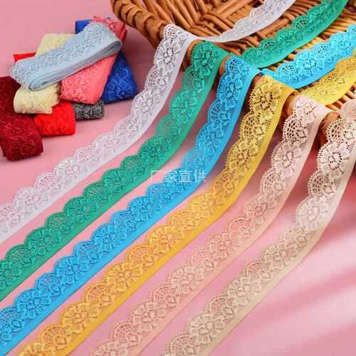 Wholesale soft elastic lace edge trimming black and white handmade DIY elastic fabric for clothes skirts sofas curtains