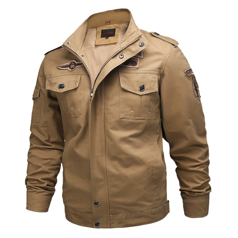 2023 primavera y otoño al aire libre chaqueta de hombre de mediana edad chaqueta de hombre chaqueta de algodón gran chaqueta de trabajo casual