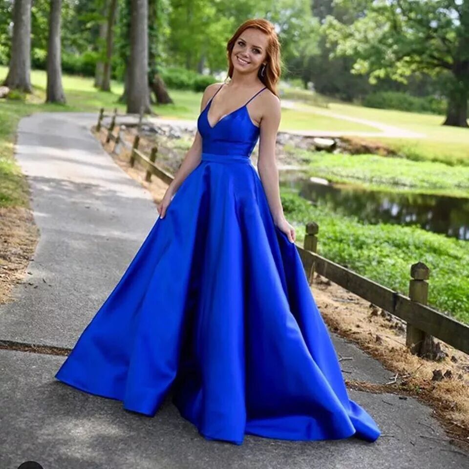 Europa y América del comercio exterior Amazon AliExpress deseo vestido de noche V sexy Sling backless simple satén