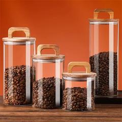ガラス密封瓶 コーヒー豆保存瓶 キッチン収納 密封保存瓶 高硼珪酸ガラス 茶葉ガラスディスプレイ瓶