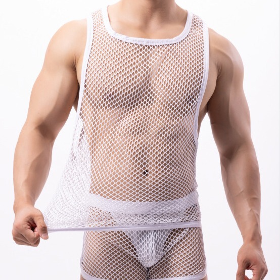 New Summer Men's Camisole Sports Fishing Net Mesh Sleeve Vest Tube Top Underwear Sports Sleeveless Clothes