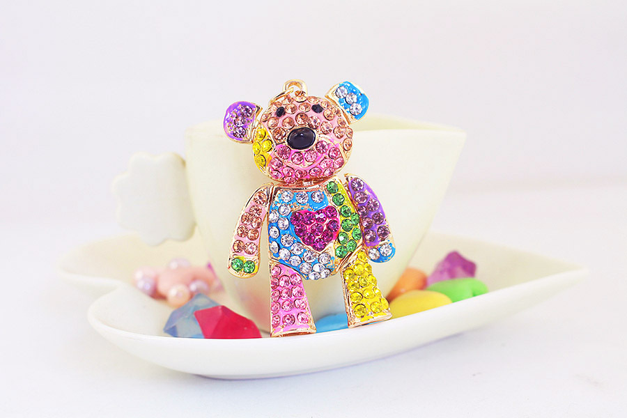 58g Weight Keychain Classification 1 Piece Quantity Housewarming, Graduation Occasion Zinc alloy Material Bear Pattern Unisex Gender Cute Style Cute Bear Zinc Alloy Unisex Keychain 7