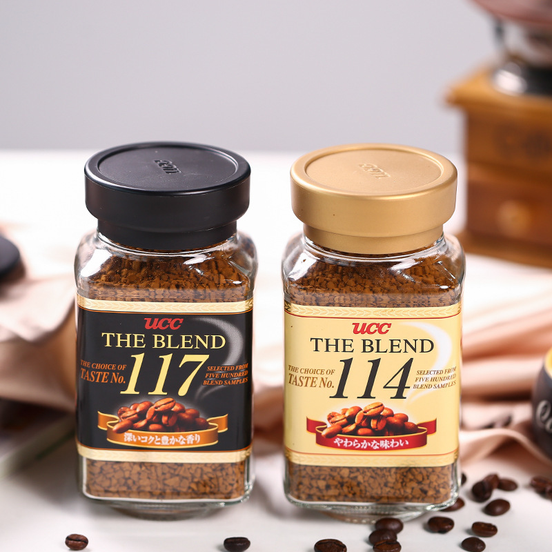 Japan imported Yushi 117 coffee 114 black coffee powder bottled student refreshing instant coffee powder 90g Japan imported Yushi 117 coffee 114 black coffee powder bottled student refreshing instant coffee powder 90g