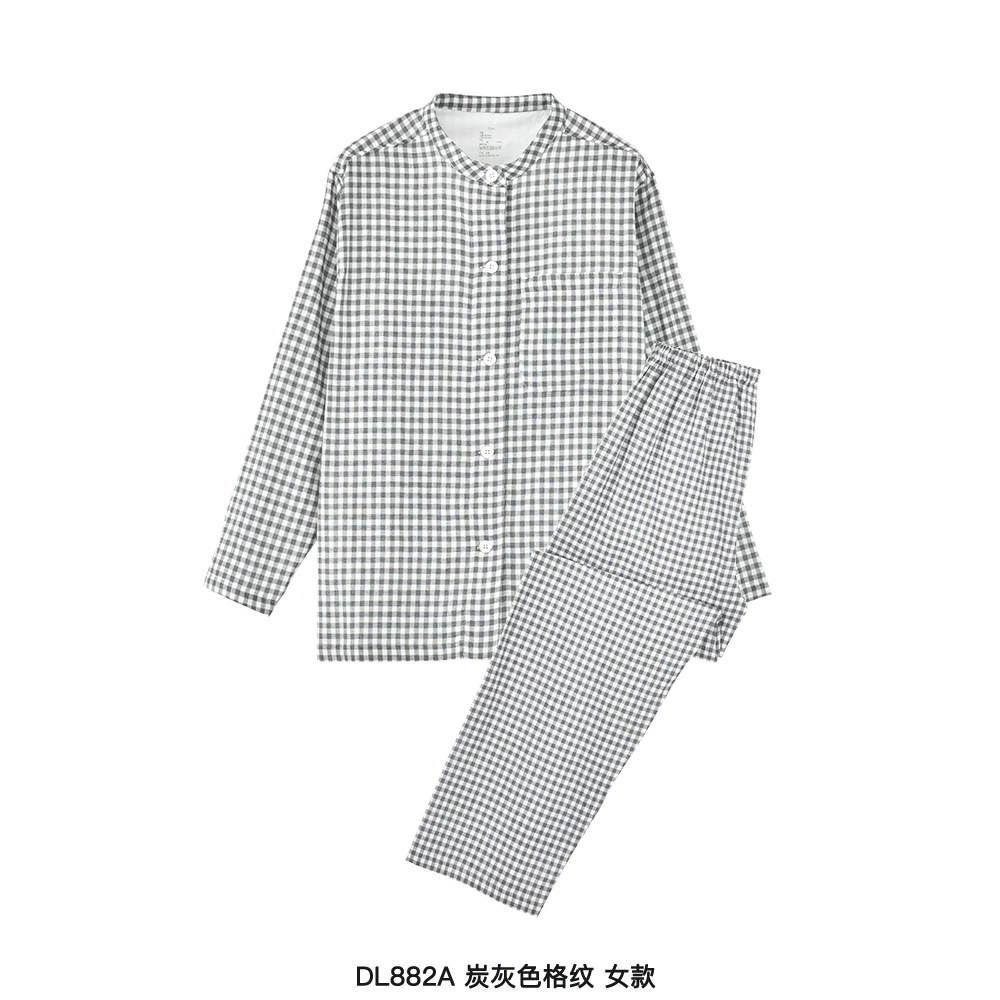 Хлопковая двухслойная марля MUJI Ido - боковой воротник пижамы Liangpin Домашнее изделие набор