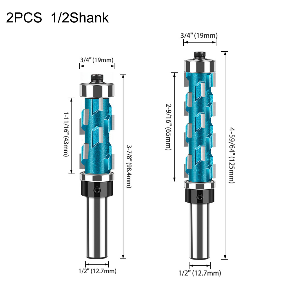 Carpintería doble rodamiento recorte espiral cuchillo recorte cuchillo abandonado fresa rodamiento perfil CNC herramienta de talla