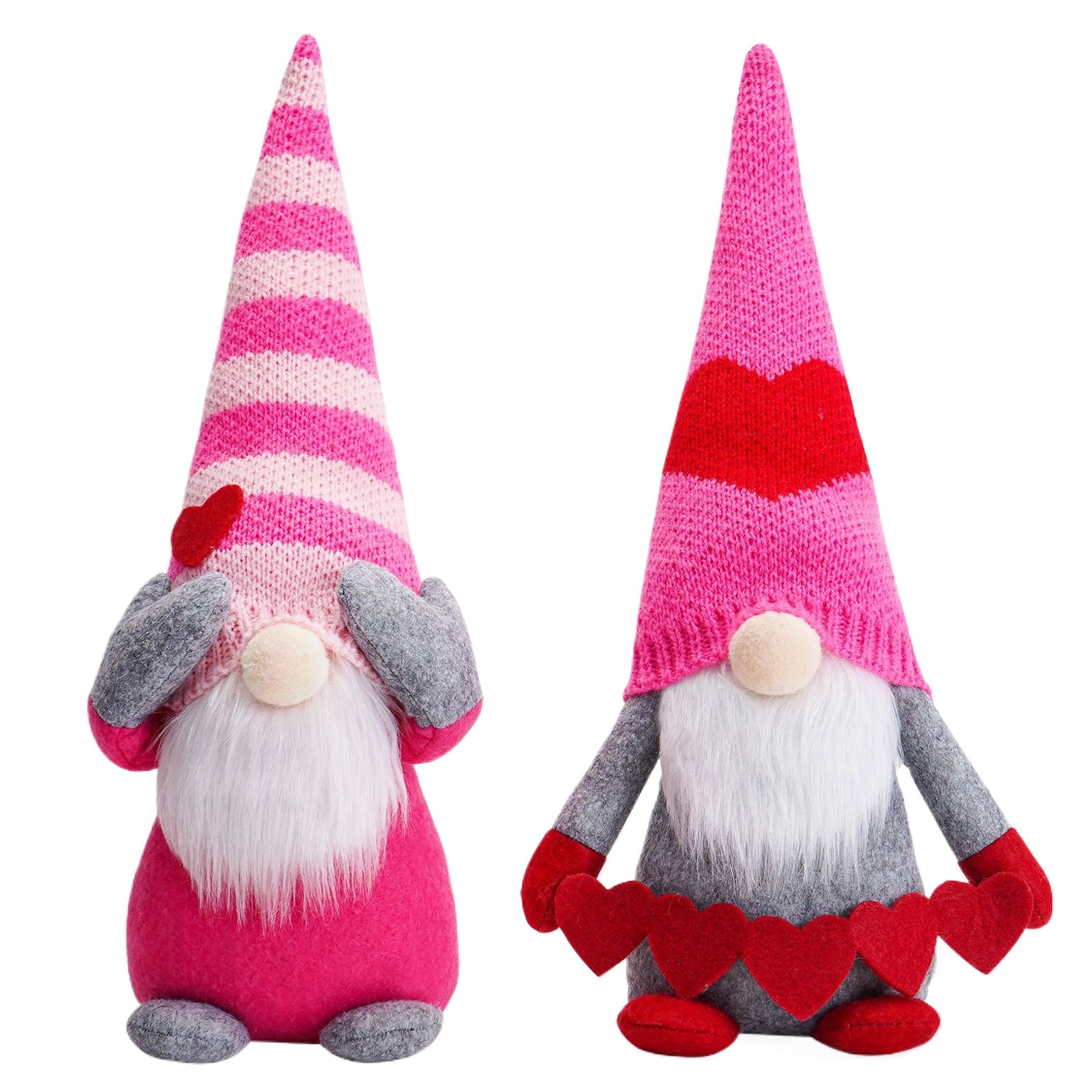 Día de San Valentín transfronterizo rosa sin cara muñeca gorra de punto enano rayas Rudolph amor creativo decoración