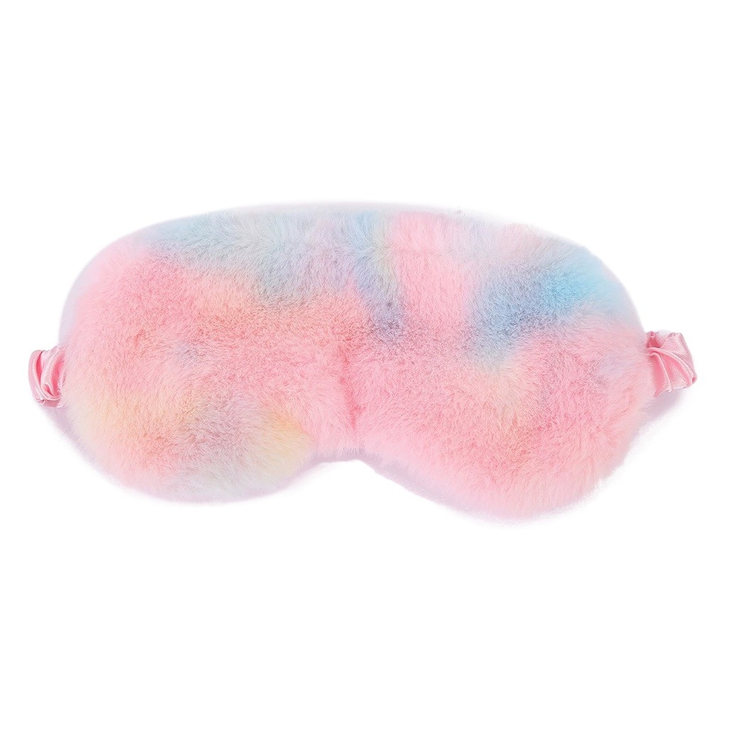 2022 new cross-border plush eye mask color shading eye mask lunch break sleep eye mask