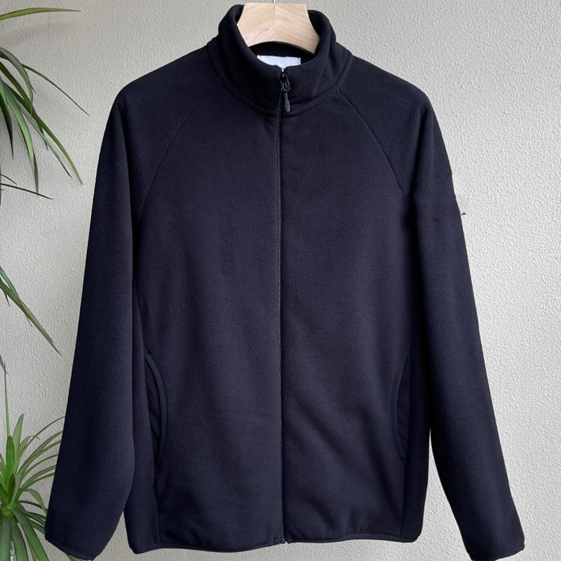 24SS lana polar cremallera cálida chaqueta de manga larga chaqueta de pelusa de manga larga