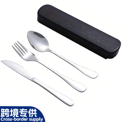 跨境专供不锈钢刀叉勺子便携餐具套装旅行户外露营烛光晚餐刀叉勺