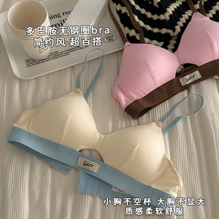Jiazhi Pure Retro Dopamine Sports Style Underwear Women's Summer Sexy Thin Small Breast Push-Up Triangle Cup Bra