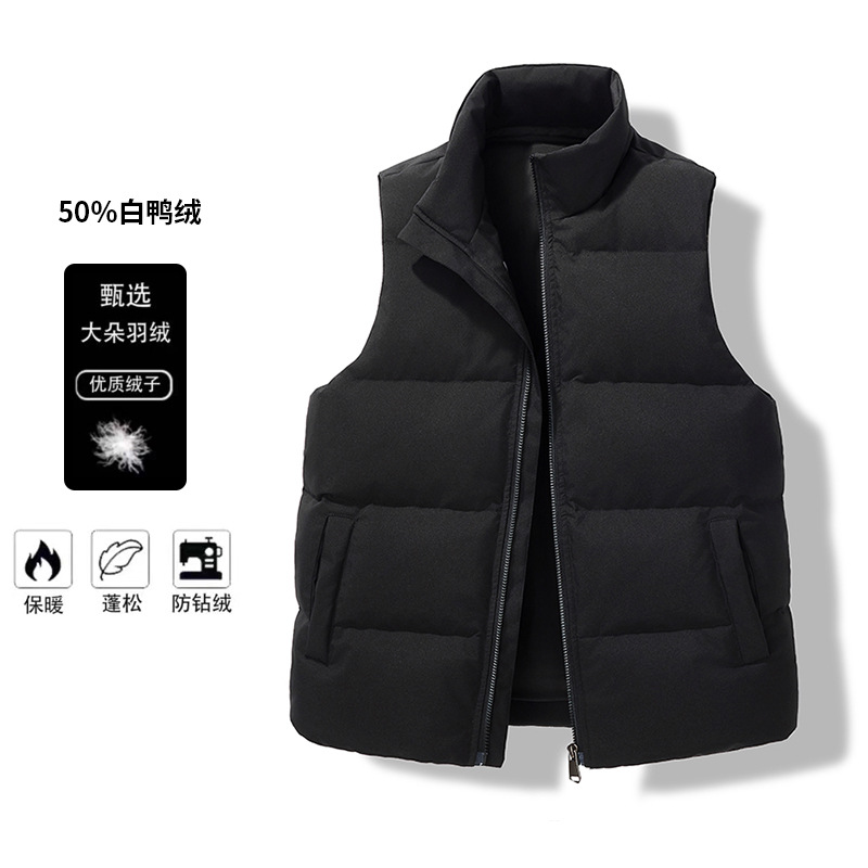 90 chaleco de terciopelo personalizado chaleco de plumón sin mangas al aire libre chaleco de plumón ligero de invierno para hombres image 8