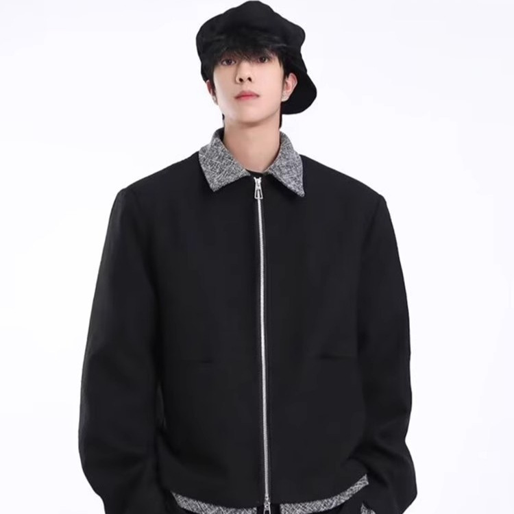 BOYUE Silk Leap Korean High-Sense Little Fragrant Chaqueta retro casual para hombres y mujeres de la marca de moda callejera