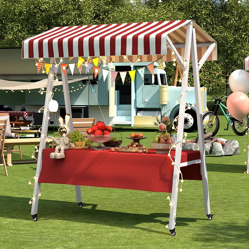 集市摊位展示架市集夜市摆摊架子花促销展示台地摊花车移动可折叠