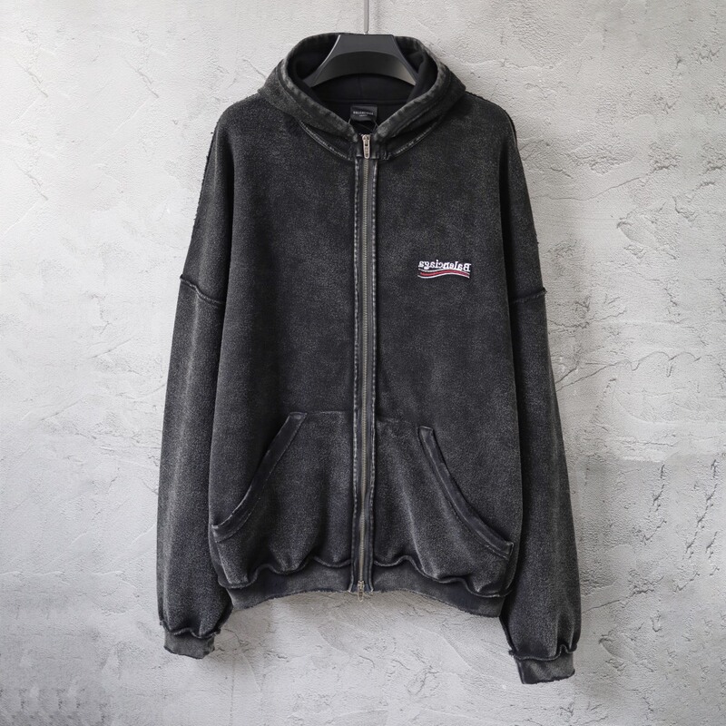 Authentic Paris B Brand Autumn/Winter New Model, Reversible Zipper Hoodie with Cola Embroidery, Couple's Style Authentic Paris B Brand Autumn/Winter New Model, Reversible Zipper Hoodie with Cola Embroidery, Couple's Style