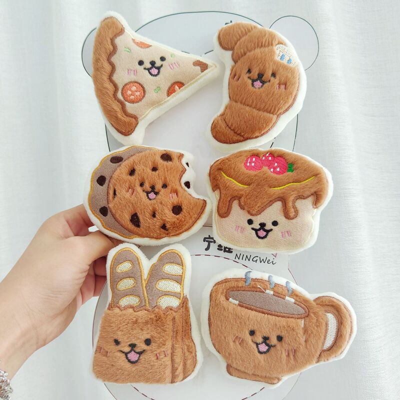 Original Cartoon Plush Food-Shaped Doll Pendant Brooch Baguette Croissant Cookie Doll Wholesale Original Cartoon Plush Food-Shaped Doll Pendant Brooch Baguette Croissant Cookie Doll Wholesale