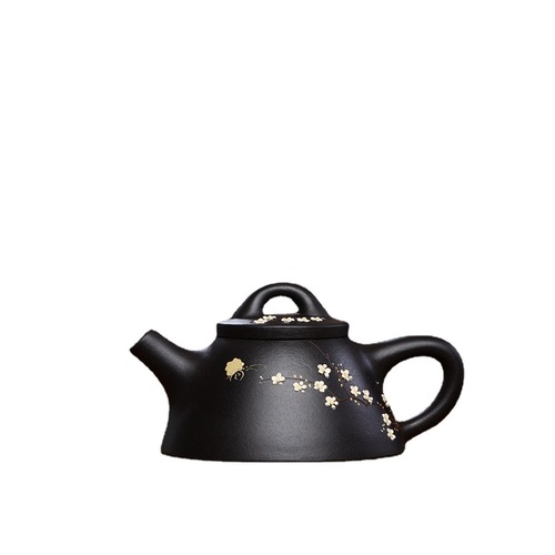 Overlord Shilao Yixing Zisha Pot Wholesale Original Mine Old Purple Clay Teapot Handmade Clay Painting Engraved Purple Clay Tea Set Gift