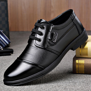 2025 Spring Formal Leather Shoes Men's Business Men's Soft Leather British Style Casual Shoes Office Low-Top Strap Men's Shoes