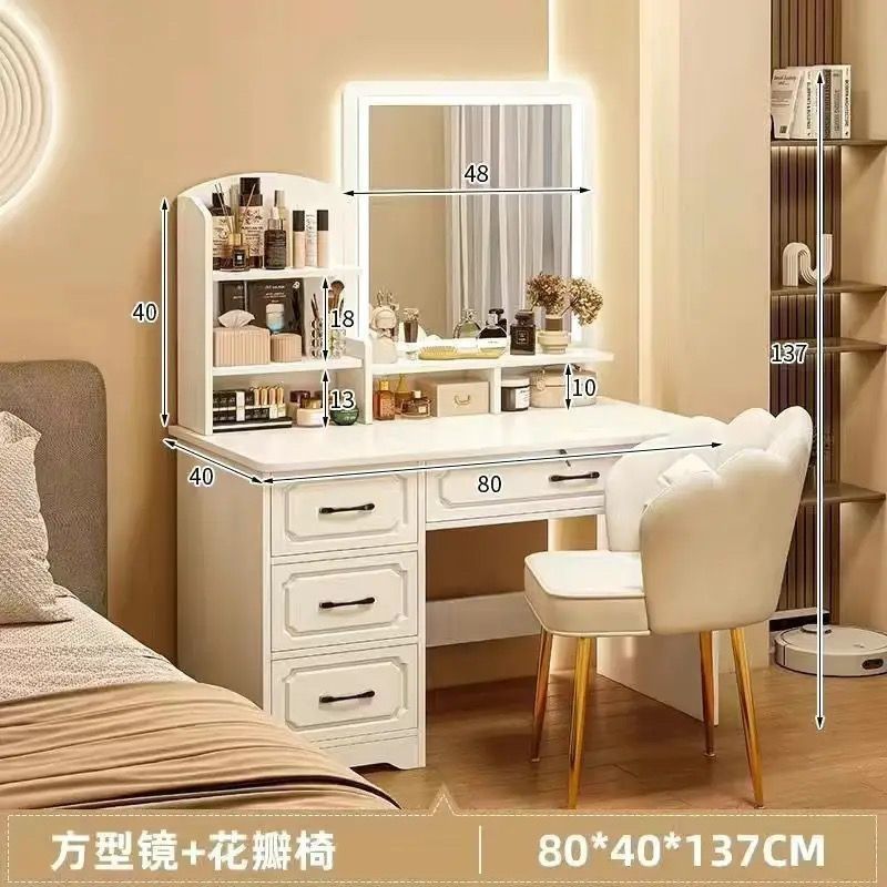 梳妆台小型现代简约新款轻奢妆台一体梳妆桌2025化妆桌卧室化妆桌|undefined
