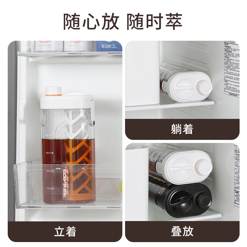 水出しカップ コーヒーポット 冷蔵庫 冷水ポット 水出しポット 冷水ポット 高温耐性 家庭用アイスカップ ティー水出しポット|undefined