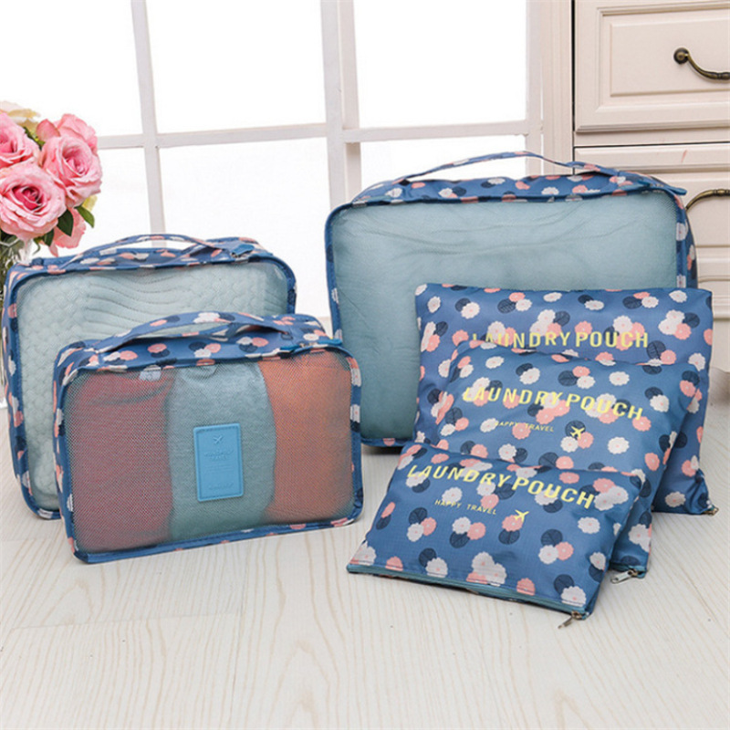 6 PCS Travel Storage Bag Set for Clothes Tidy Organizer Cross…