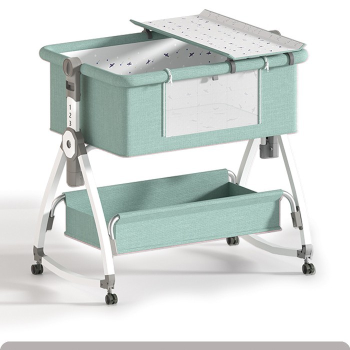 Spot Wholesale Cross-Border Portable Removable Folding Height-Adjustable Splicing Large Bed Baby Cradle Bed Anti-Spill Milk