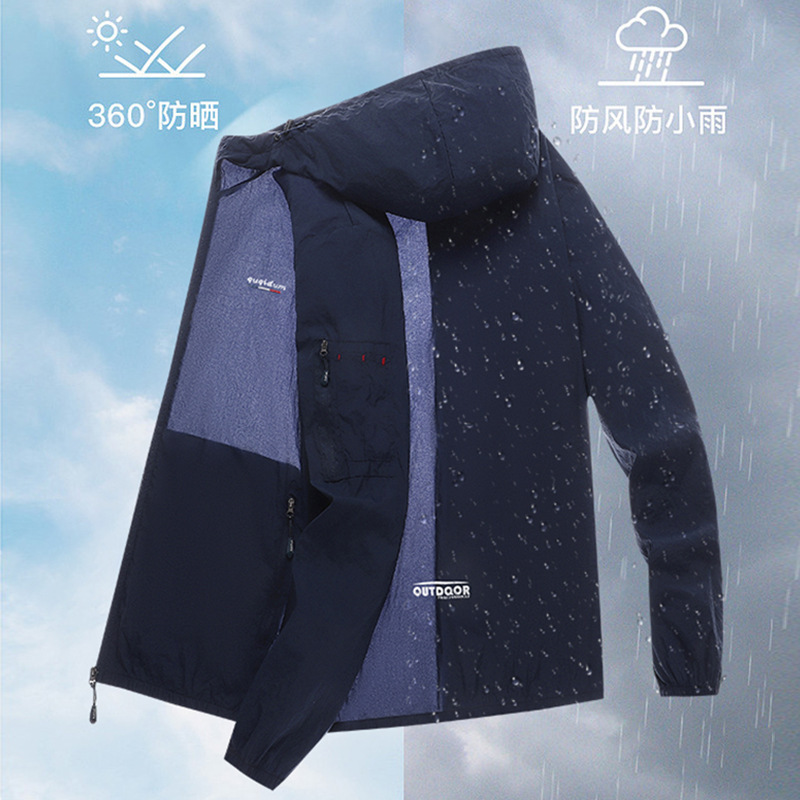2024 moda nueva chaqueta de protección solar para hombres abrigo delgado de verano deportivo al aire libre transpirable anti-UV ropa de piel